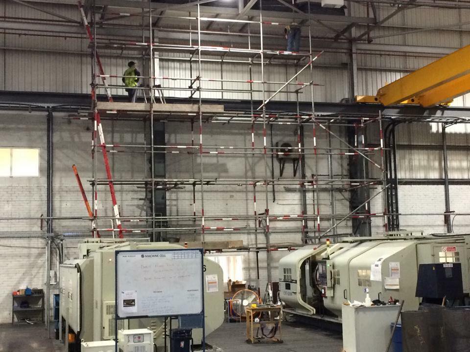 Scaffolding setup on building project